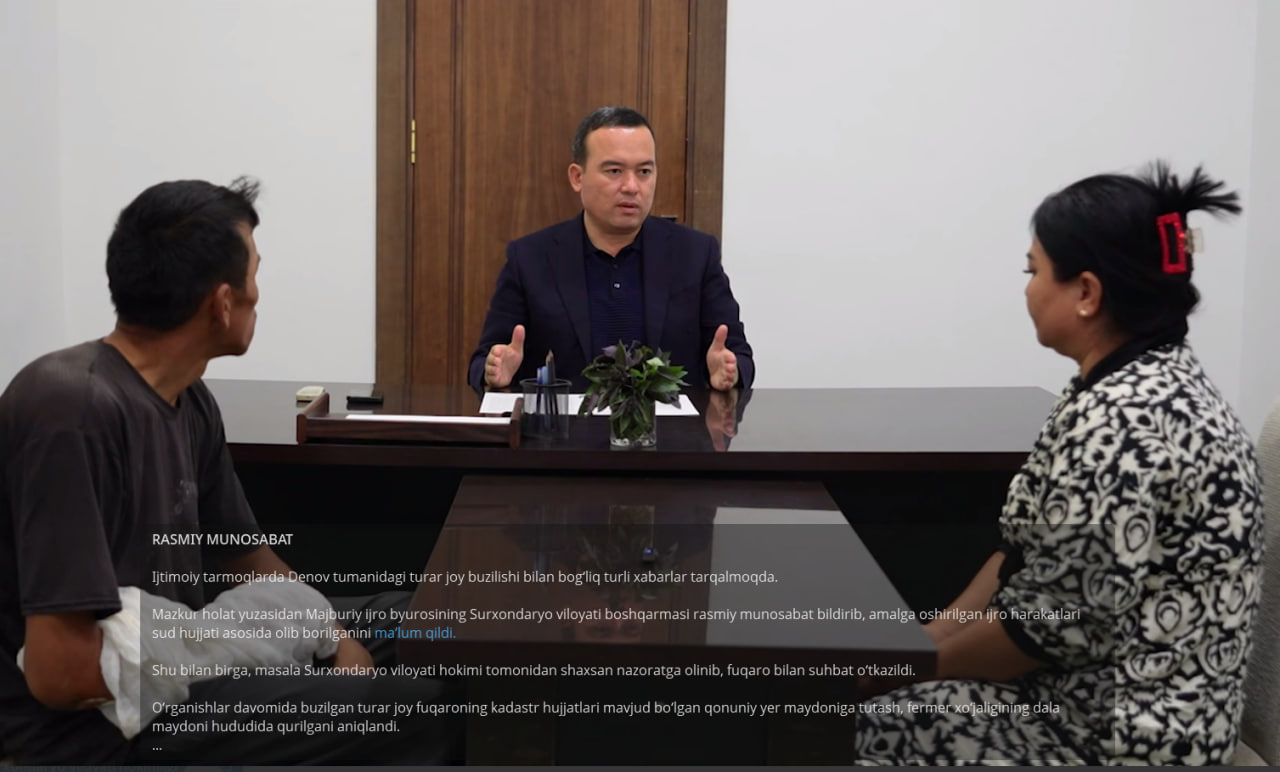 Rasmiy munosabat: Denovda buzilgan uy o‘rniga yangi turar joy qurib beriladi